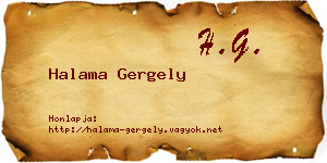 Halama Gergely névjegykártya